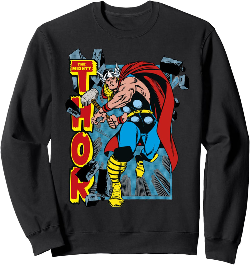 Marvel The Mighty Thor Bricks Flying Comic Page Sweatshirt