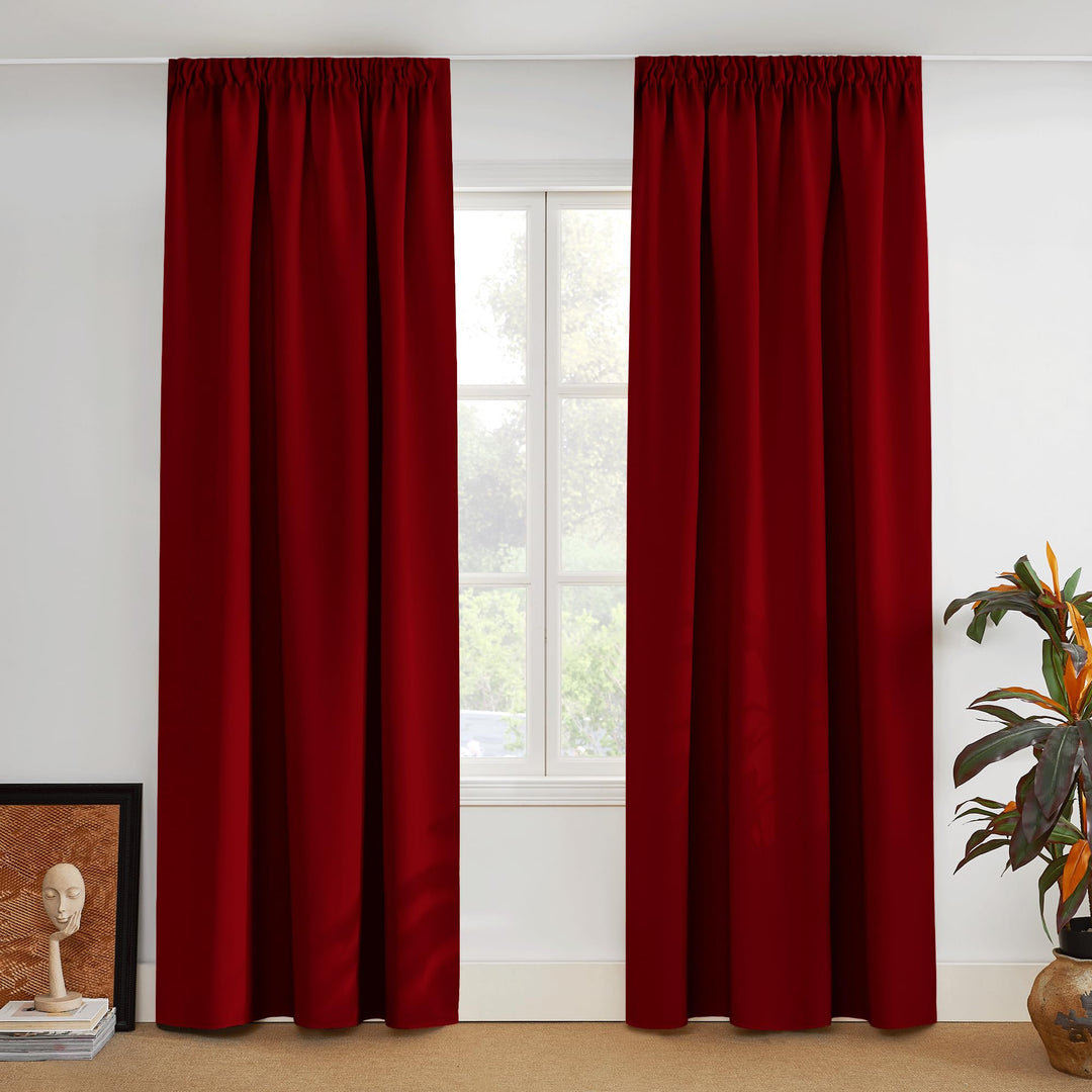 PONY DANCE Blickdichte Vorhänge mit Kräuselband 2er Set H 260 x B 140 cm Thermovorhang Kälteschutz G