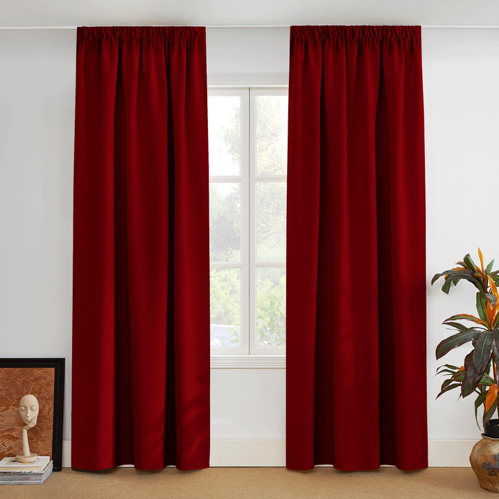 PONY DANCE Blickdichte Vorhänge mit Kräuselband 2er Set H 260 x B 140 cm Thermovorhang Kälteschutz G