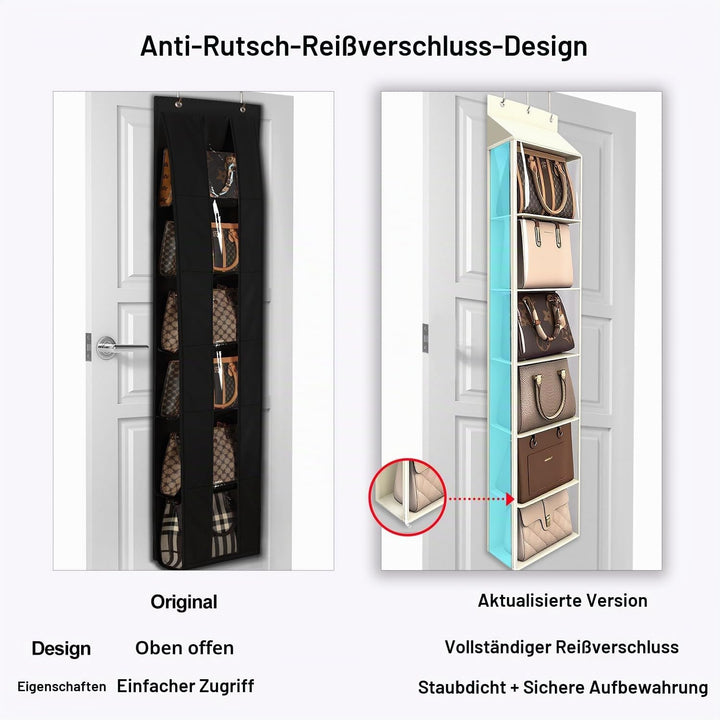 Lirex Geldbörsen-Organizer, 6 Taschen Handtaschen-Organizer mit Reissverschluss zum Aufhängen, für S