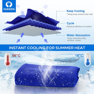 Kühltuch Set, kühlendes Handtuch Kühltücher Hals, Handtuch kühlend, Cooling Towel, Kühltücher Sport,