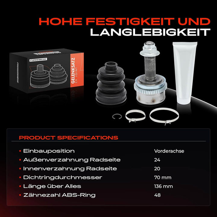 Frankberg 1x Gelenksatz Vorne Links oder Rechts Kompatibel mit Picanto SA 1.1L 1.0L 2004-2011 Picant