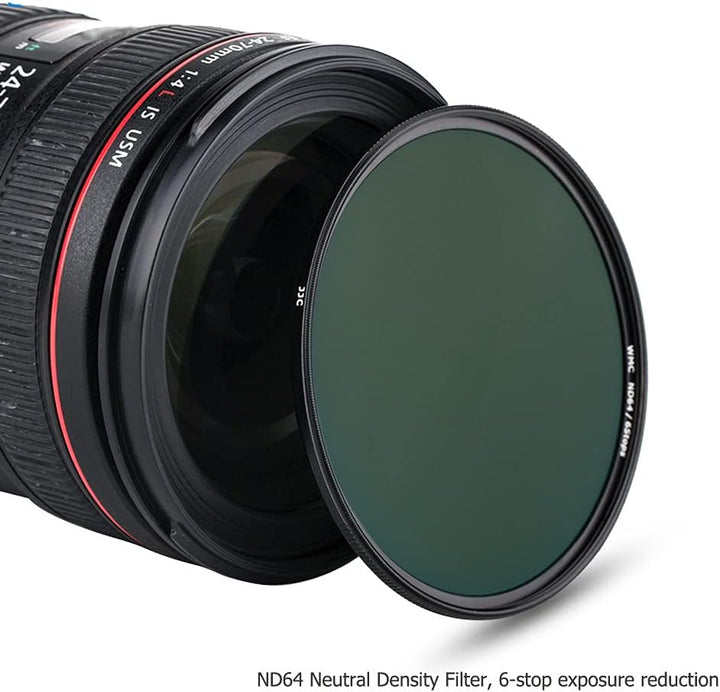 JJC ND64 ND-Filter, 67 mm, Neutraldichtefilter, ultradünn, mehrfach beschichtet, Objektivfilter, Fad