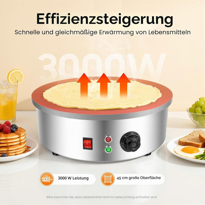 Crepes maker Grosse Backfläche mit 45cm Ø, 220V 3000 W Gewerbe Profi Crêpes Maker Machine Pfannkuche