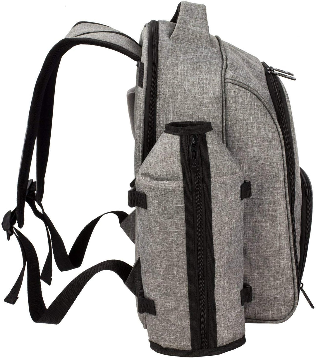 Hap Tim Picknickrucksack 4 Personen Picknickset mit Kühlfach, abnehmbarem Flaschen-/Weinhalter, Flee