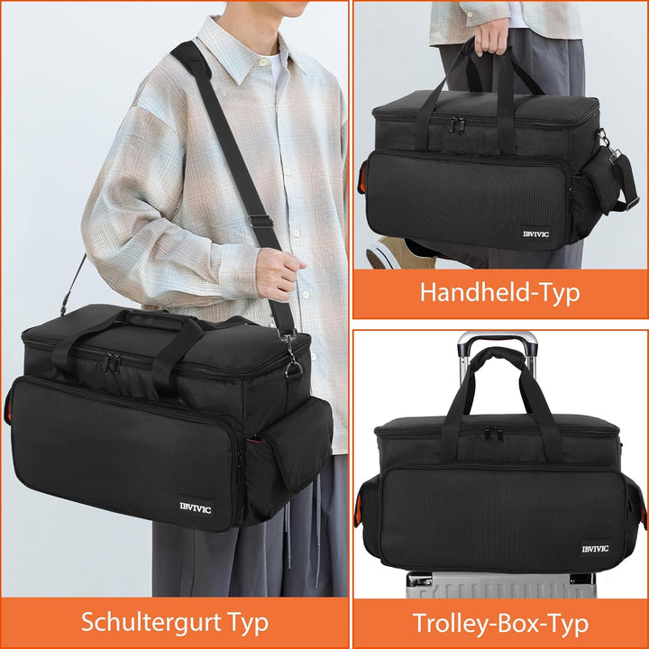 OUUTMEE DJ Tasche, Cable File Bag, Gig Bag, Abnehmbarer Gepolsterter Unterseite und Teilern, für pro