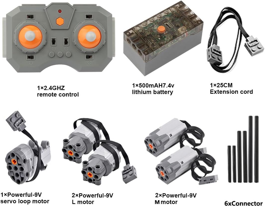 AKOGD Technik Power Functions, Technik motoren Set, Technik Batteriebox Set, 8 Teile Kompatibel mit