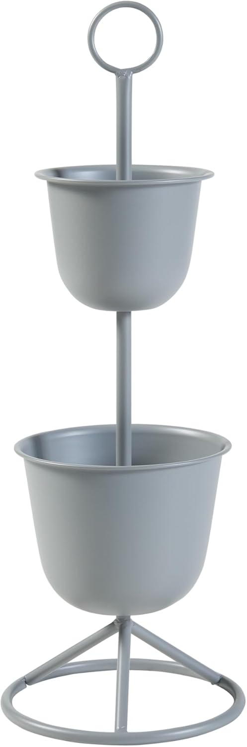 [en.casa] Blumenständer Alphen Blumentopfständer mit 2 Pflanztöpfen Blumentopfregal Pflanzenständer