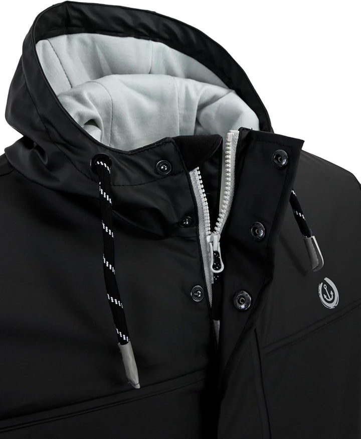 MADSea Herren Regenjacke Friesennerz warm mit Fleece gefüttert S Schwarz, S Schwarz