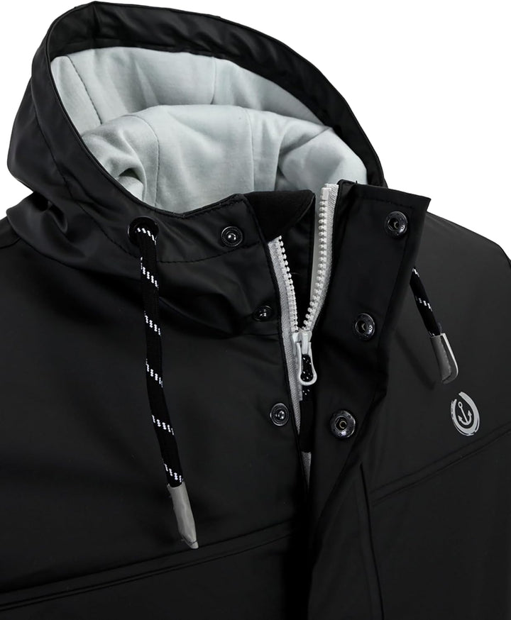 MADSea Herren Regenjacke Friesennerz warm mit Fleece gefüttert S Schwarz, S Schwarz