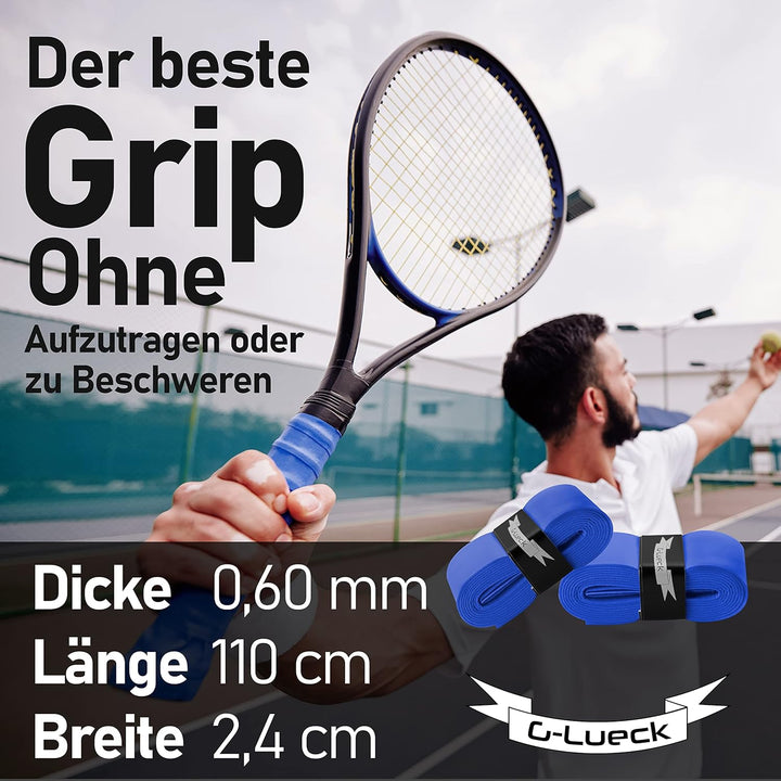 G-Lueck 12er Set Tennis Griffband TALENT GRIP | 0,60mm Stärke | Overgrip für Squash Badminton Schläg