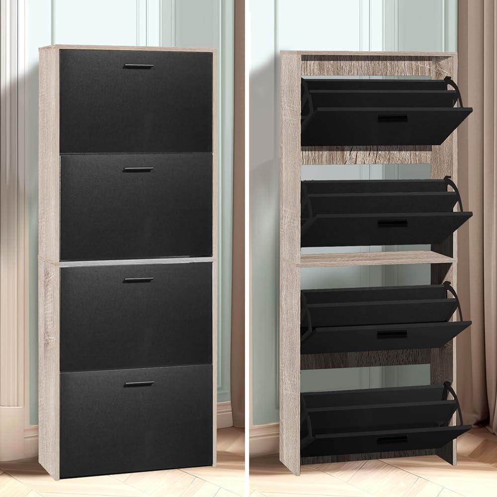 CASABEL Schuhschrank für 24 Paar – grosse Kapazität für den Eingangsbereich – L 60 x T 24 x H 150 cm