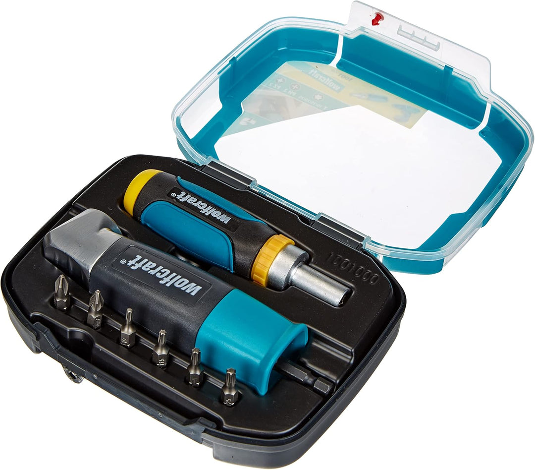 wolfcraft Schubladen-Schrauber-Set, 8-tlg. I 1001000 I Set zum Bohren und Schrauben an schwer zugäng