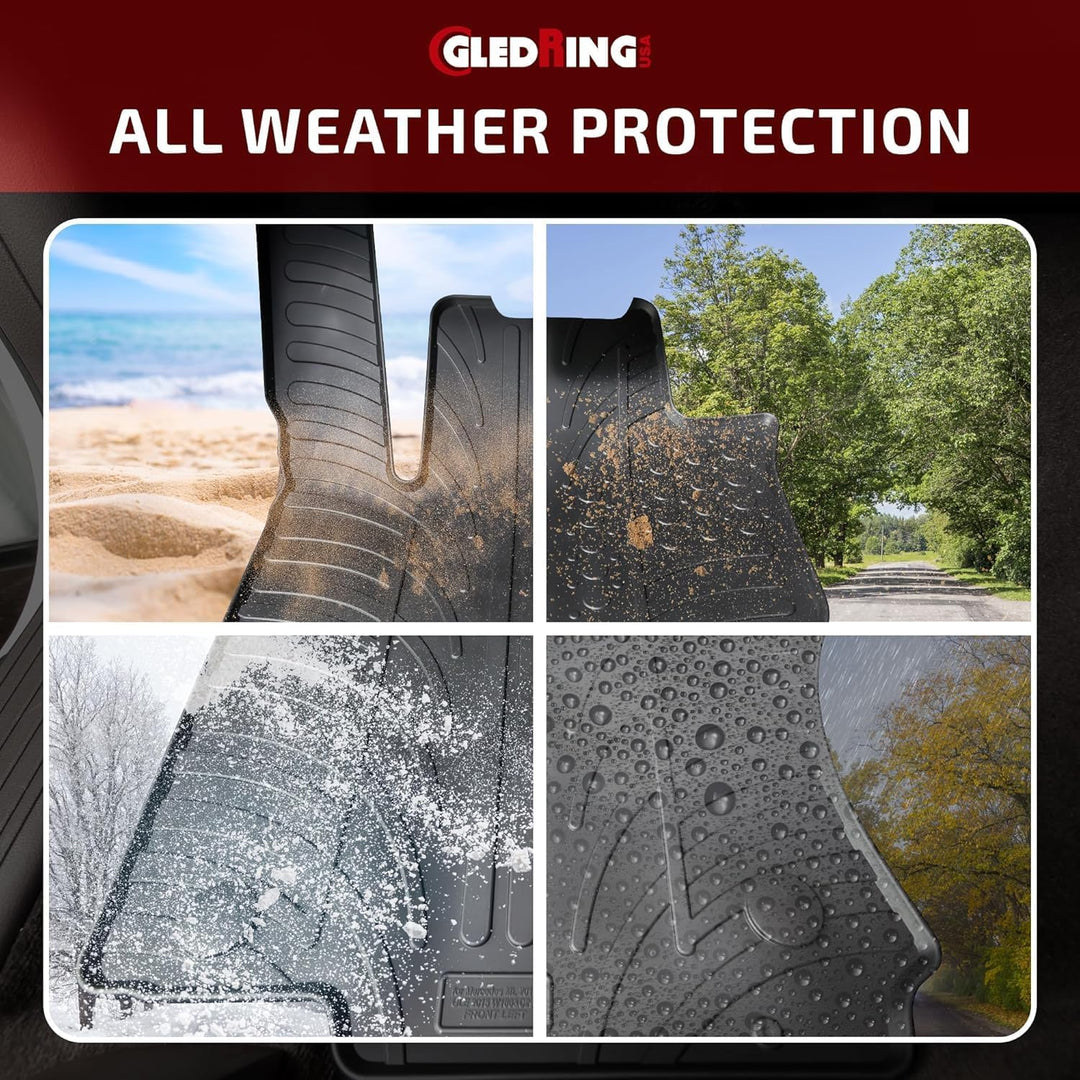 Gledring Satz Gummimatten kompatibel mit Tesla Model Y 2020- (T Profil 4-teilig), 0645, Schwarz