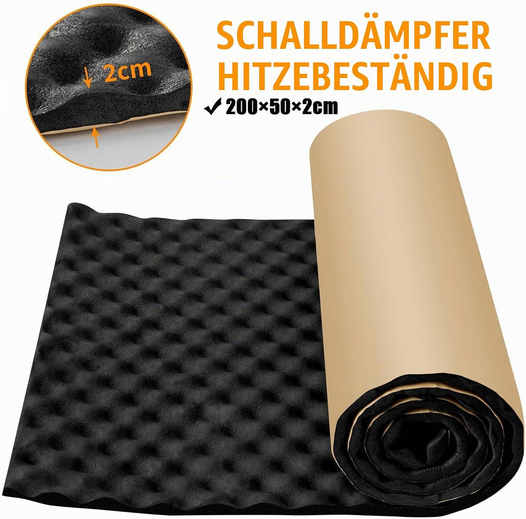 20MM 50cm x 200cm Dämmmatte selbstklebend Auto Schallschutzmatte Dämmung Isolierung Schallschutz sch