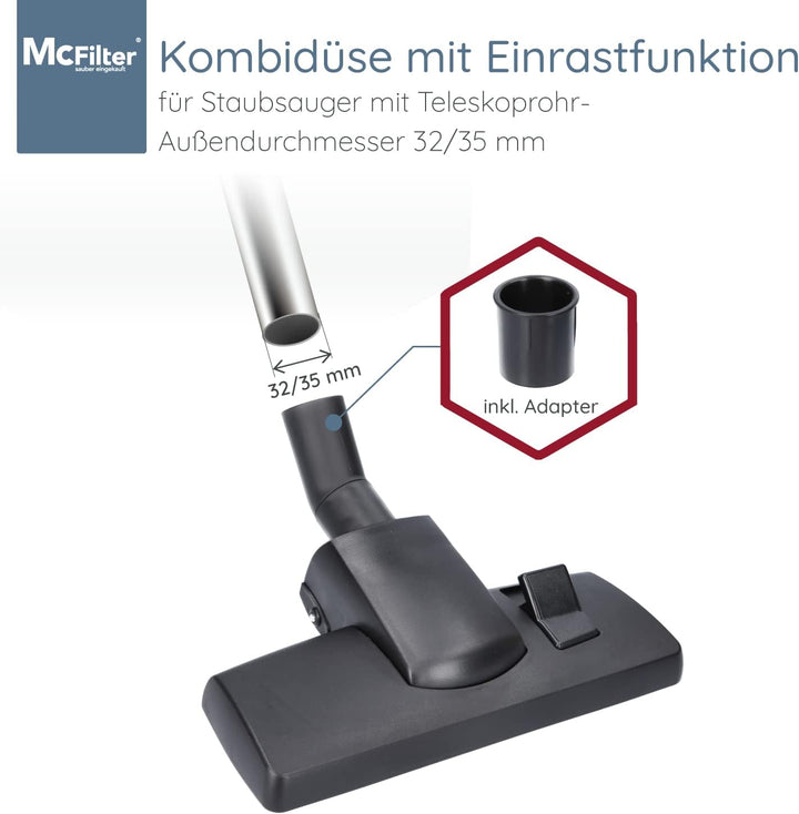 McFilter I Staubsaugerdüse Universal Staubsauger Bodendüse geeignet für Miele AEG Siemens Bosch Kärc