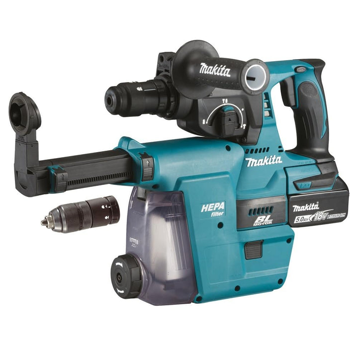 Makita Akku-Kombihammer Für SDS-PLUS 18 V / 5,0 Ah, 2 Akkus + Ladegerät Im MAKPAC Ladegerät im MAKPA