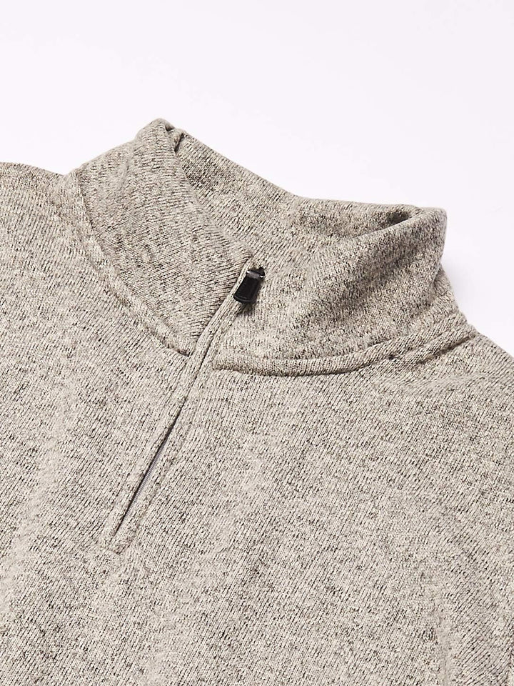 Wrangler Authentics Men’s Sweater Fleece Quarter-Zip M Hellgrau, M Hellgrau