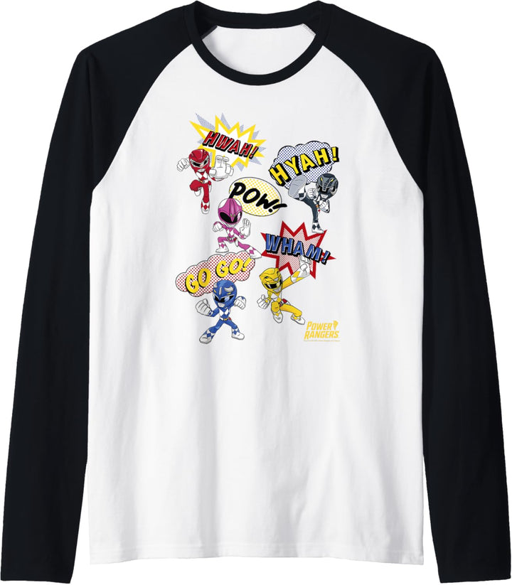Power Rangers Mini Comic Style Action Shot Icons Raglan