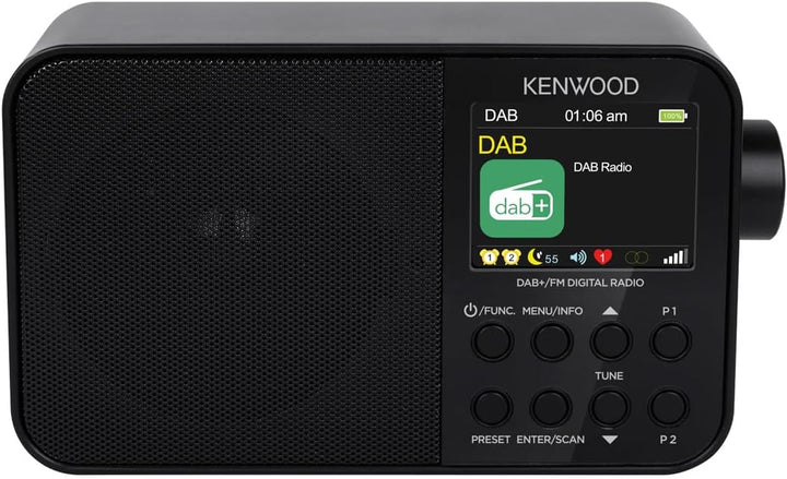 Kenwood CR-M30DAB-B - Tragbares DAB+ Radio mit Bluetooth, integriertem Akku & 6,1cm Farbdisplay, Sch