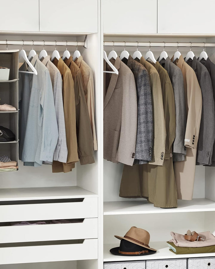 SONGMICS Kleiderbügel Holz, 30er Set, Bügel aus Massivholz, Einkerbungen im Schulterbereich, Rutschf