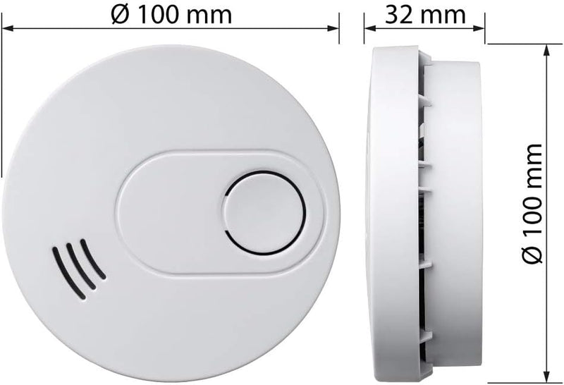 SEBSON Rauchwarnmelder inkl. Magnethalter, 10 Jahres Langzeit Batterie, Rauchmelder DIN EN 14604 VDs