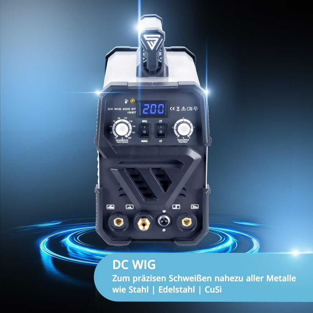STAHLWERK DC WIG 200 ST IGBT - Kombi WIG Schweissgerät mit 200 Ampere und MMA E-Hand, 7 Jahre Herste