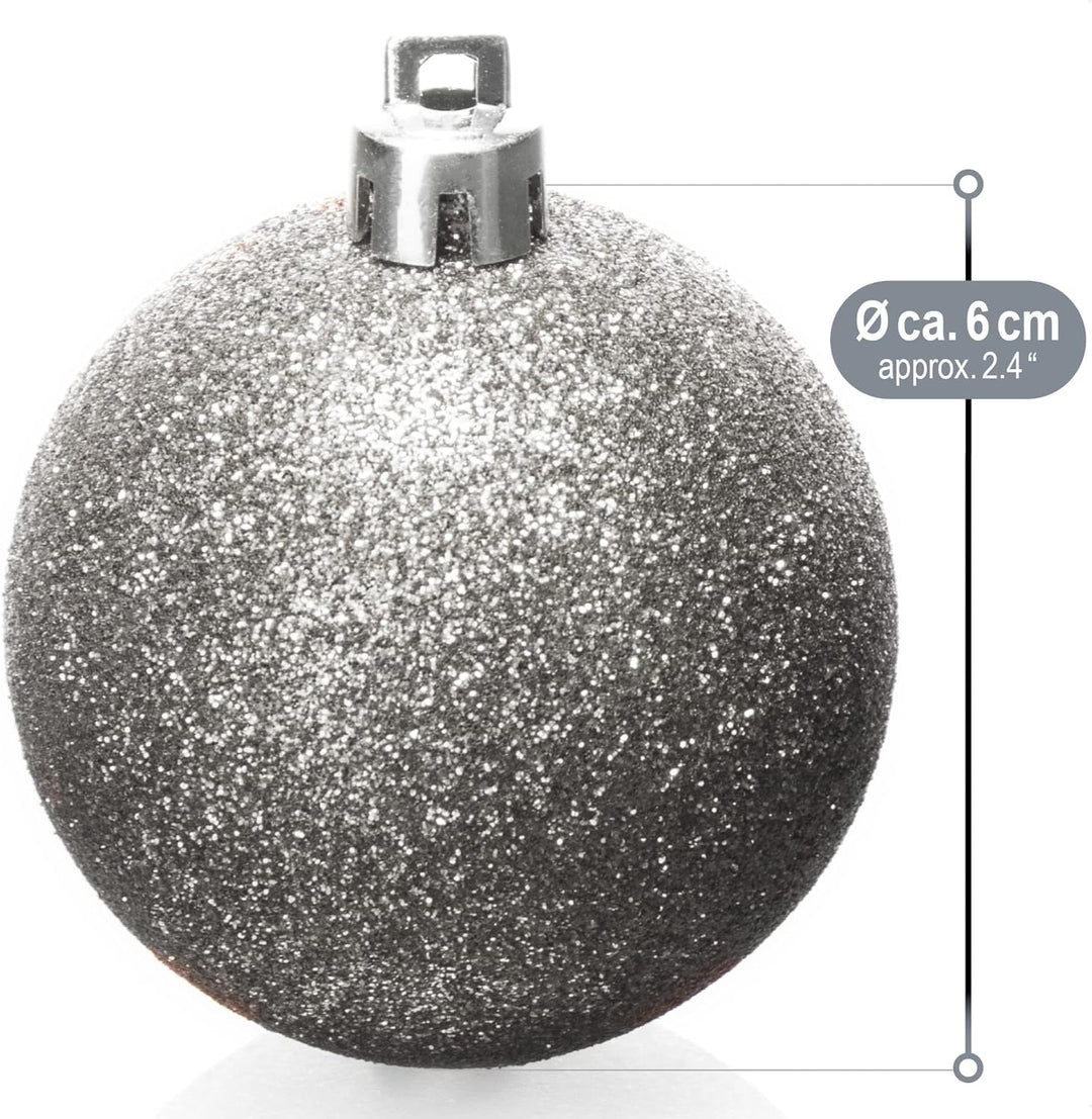 com-four® 40x Weihnachtskugeln, Christbaumkugeln bruchsicher aus Kunststoff für Weihnachten, Baumsch