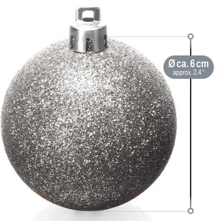 com-four® 40x Weihnachtskugeln, Christbaumkugeln bruchsicher aus Kunststoff für Weihnachten, Baumsch