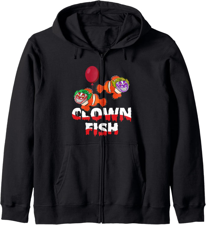 Scary Clown Fish Creepy Smile Horror Halloween Costume Gift Kapuzenjacke