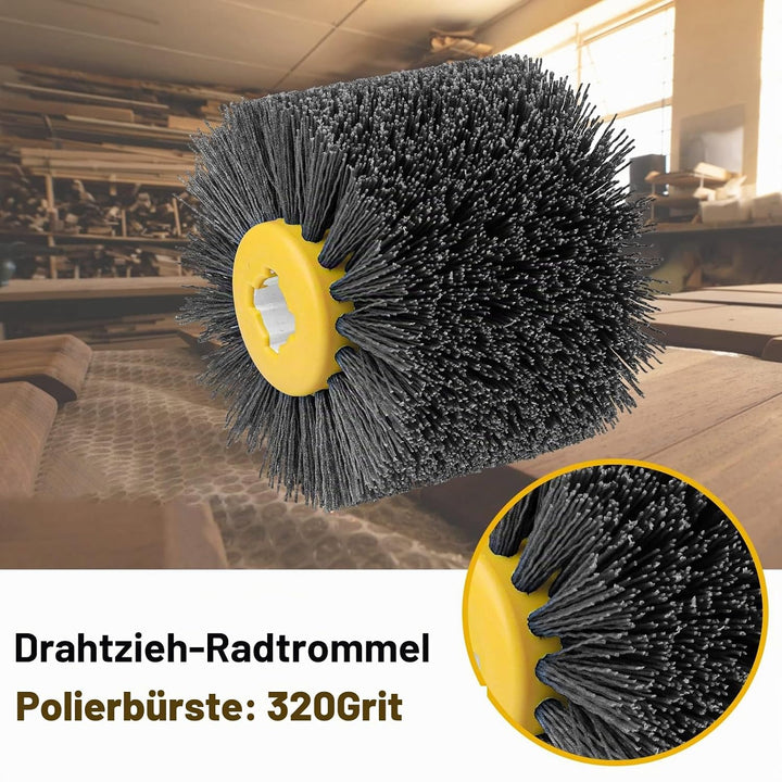 Schleifbürsten,320 Körnung 120x100mm Nylonbürste, Polierbürste zum Holzverarbeitung, Grit Bürste Bri