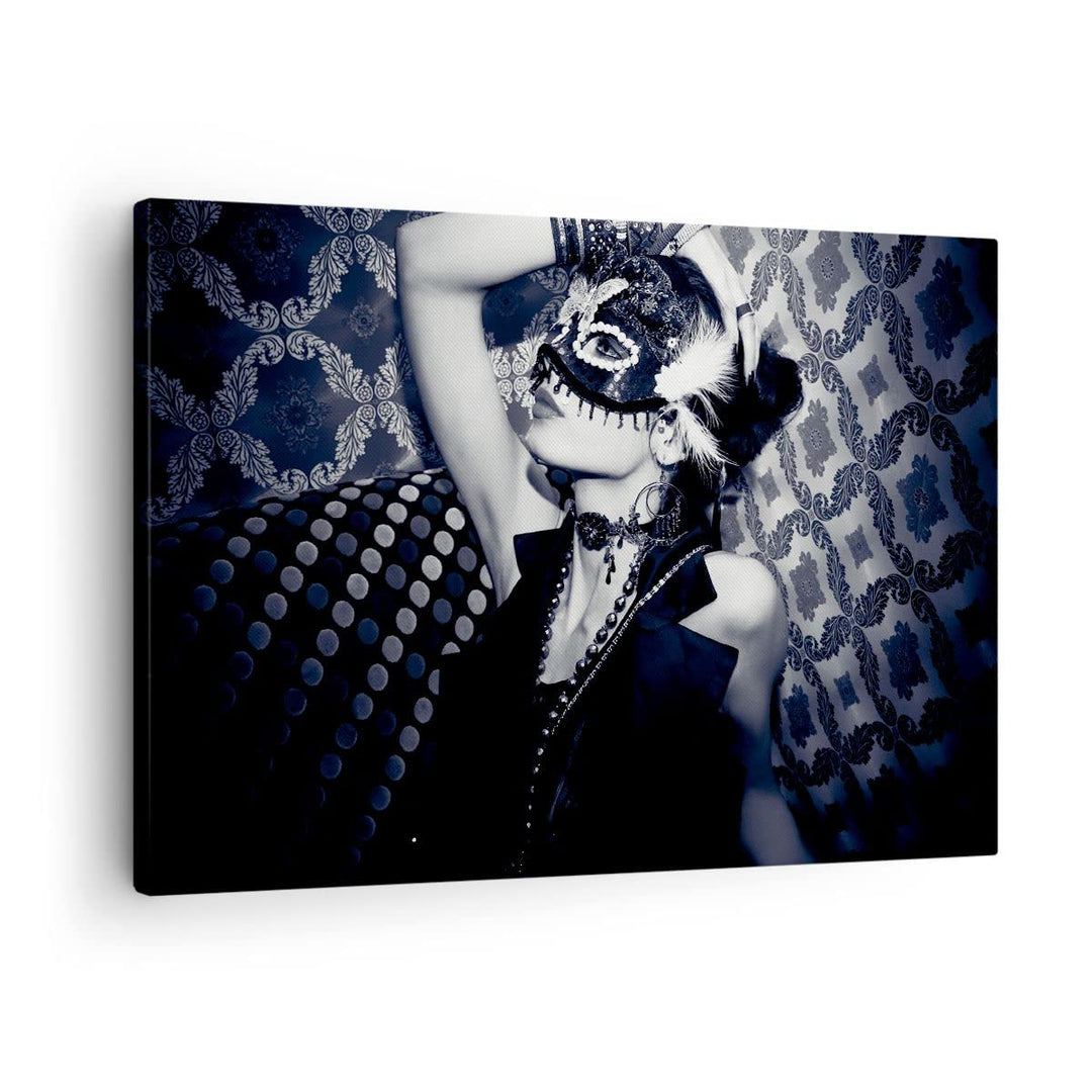 Bilder auf Leinwand Frau Karneval Maske Mode Leinwandbild 70x50cm Wandbilder Dekoration Wohnzimmer S
