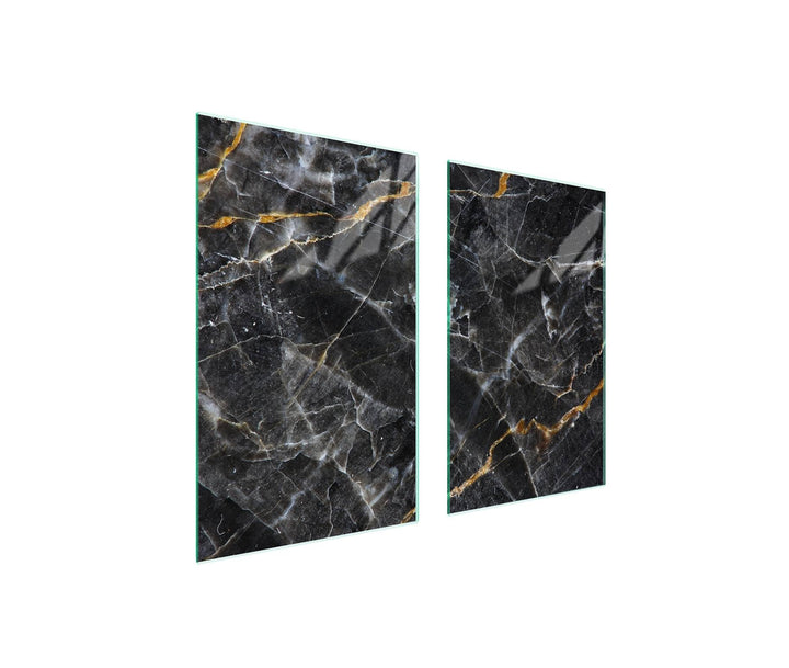 TMK ArtDeko Herdabdeckplatte 2 Teilig 40x52 + 35x52 cm - Spritzschutz Herdabdeckung – Herdschutz aus