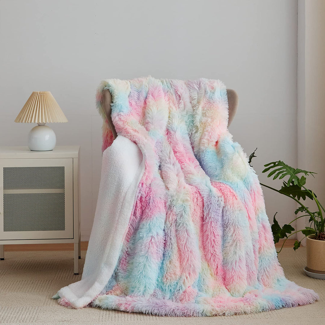 Wajade Kunstfelldecke – Sherpa Schafdecke – Comfort Luxuriöse Flauschige Kuscheldecke – weiche Decke
