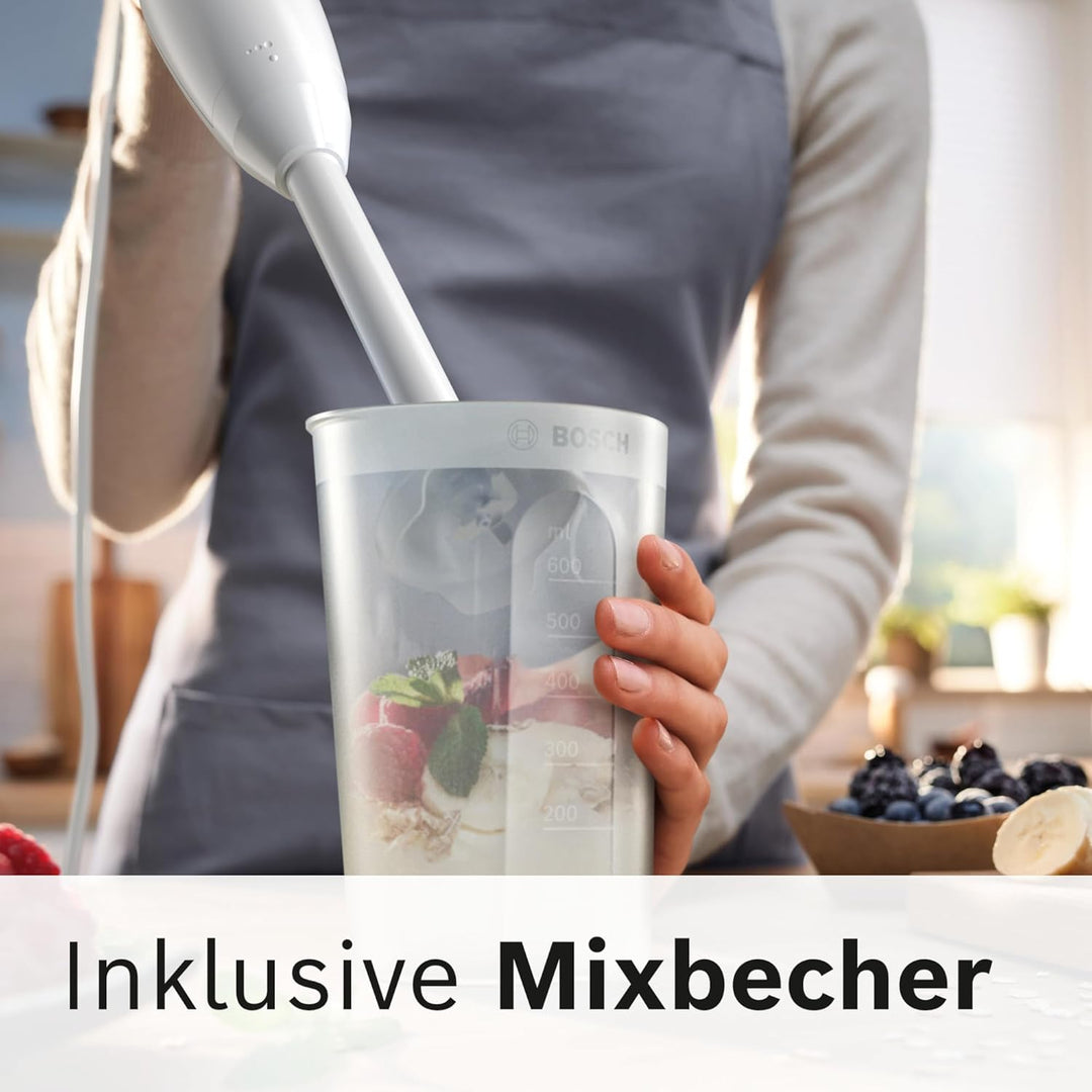 Bosch Stabmixer CleverMixx MSM14000, Abnehmbarer Mixfuss, Ergonomischer Griff, leichtes Gehäuse, 4-K