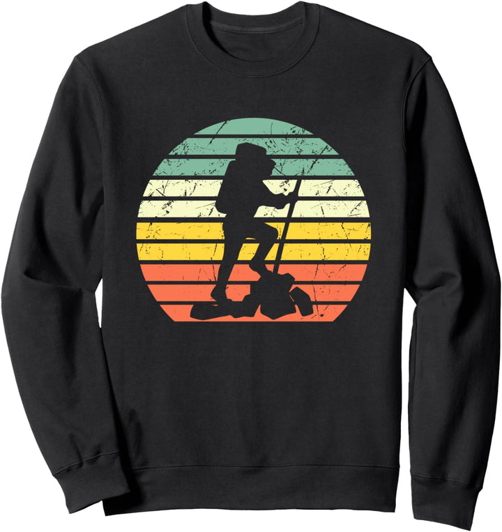 Wanderer Explorer Wandern Vintage Retro Sonnenuntergang Sweatshirt