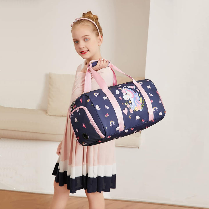 Kimwadalh Sporttasche für Mädchen, Kinder, Tanztasche, Wochenendtasche, Kinder, Reisetasche, Mädchen