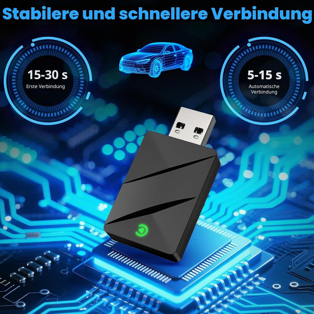 2-in-1 Wireless CarPlay & Android Auto Adapter, 5.8GHz Hochgeschwindigkeit & Stabilität, Plug & Play