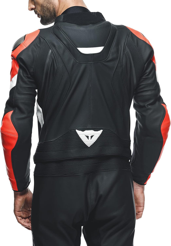 Dainese Avro 4 2-Teiler Motorrad Lederkombi, schwarz/rot/weiss, 52 schwarz/rot/weiss 52, schwarz/rot