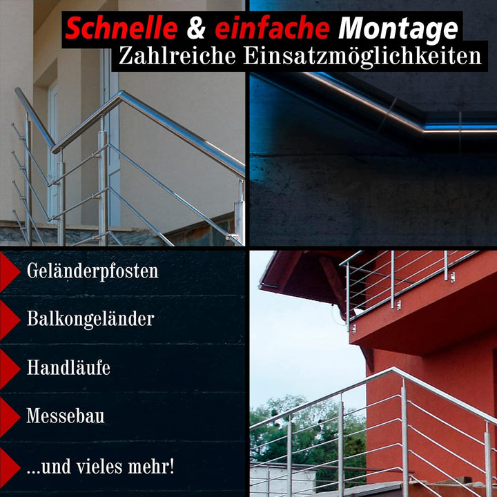 PRIOstahl Eckbogen Rohrbogen Rohrverbinder Steckfitting Eckverbinder Bogen 135 Grad - 2 Stück Ø 33,7