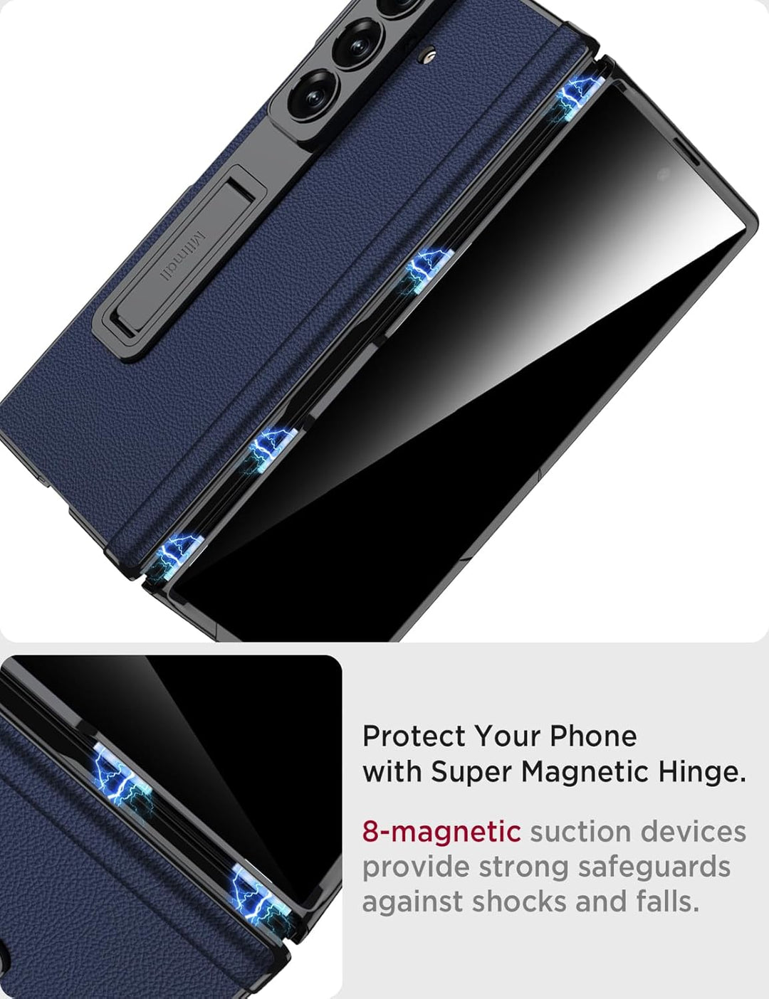 Miimall Privacy Case Kompatibel mit Samsung Galaxy Z Fold 7 Hülle Anti-SPY Displayschutz+Scharniersc