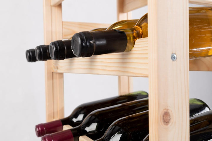 PROREGAL Weinregal PINOTWINE | HxBxT 166x43,4x25cm | 44 Flaschen | Massives Kiefernholz | Natur unbe