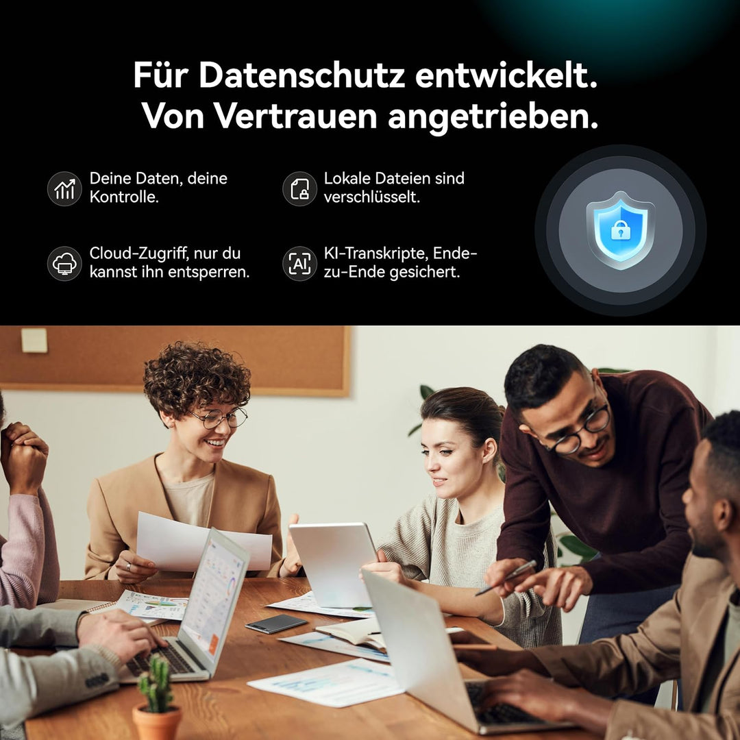 Mobvoi TicNote KI Digitales Diktiergerät, 64 GB Speicher, Notizrekorder mit Hülle, App-Steuerung, üb