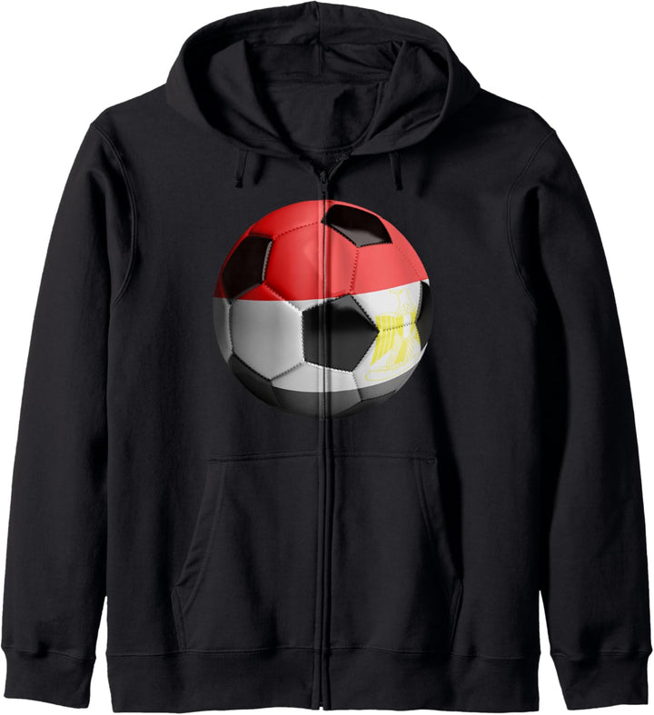 Ägypten Flagge Fussball Kapuzenjacke