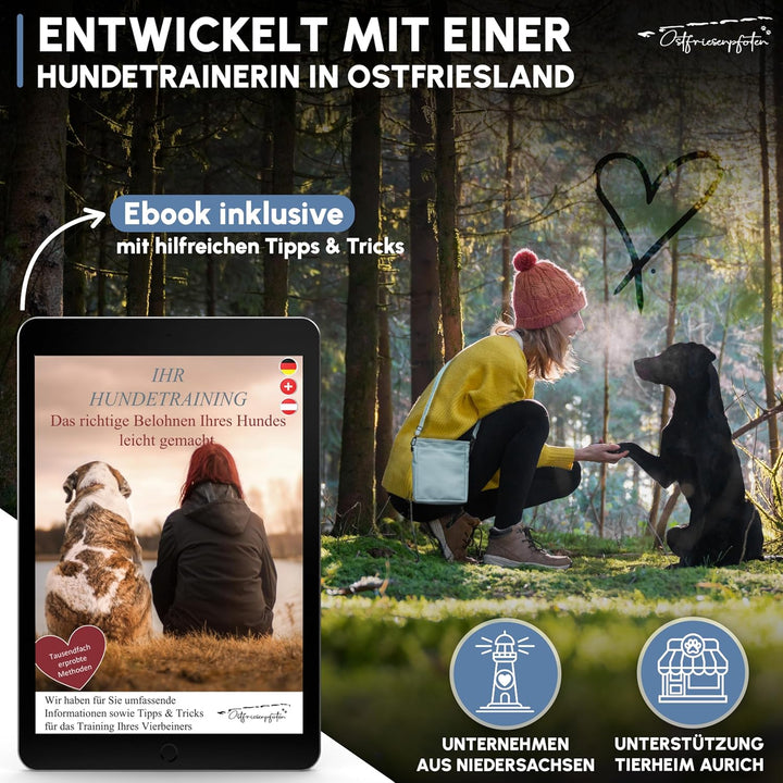 Leckerlibeutel 'Frieda' für Hunde aus hochwertigem Kunstleder - Lavendelblau Grösse L - Futterbeutel