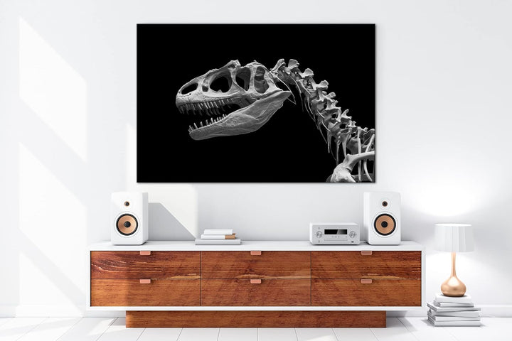 deyoli Allosaurus Skelett Format: 80x60 Effekt: Schwarz&Weiss als Leinwandbild, Motiv fertig gerahmt