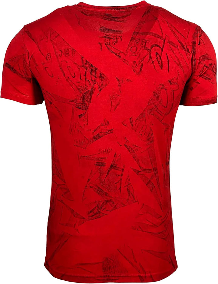 Subliminal Mode Herren-T-Shirt, gewaschen, Vintage, Rundhalsausschnitt, 3D-Druck, kurzärmlig, Grösse