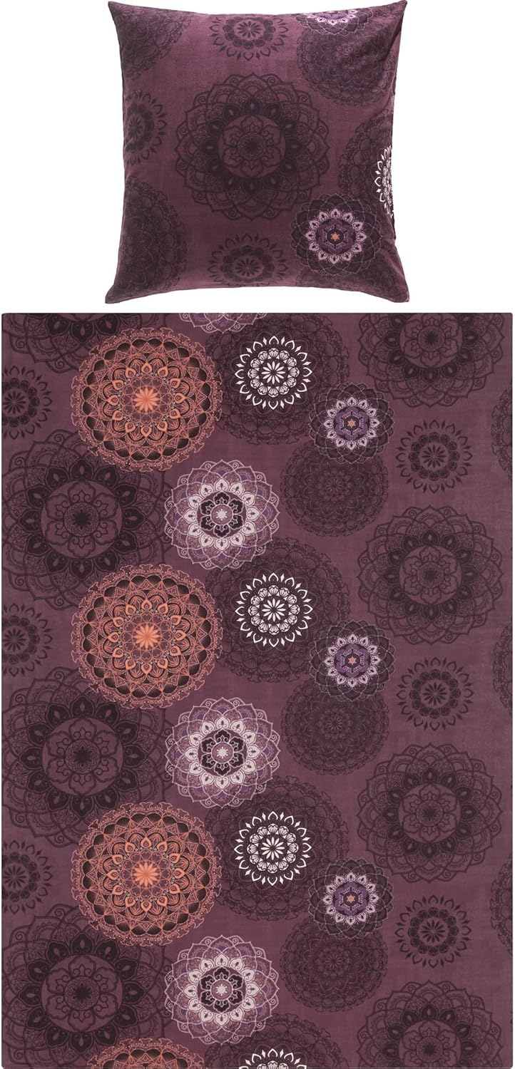 Erwin Müller Bettwäsche Sparpaket 4-TLG. Mako-Satin aubergine Grösse 135x220 cm (80x80 cm)