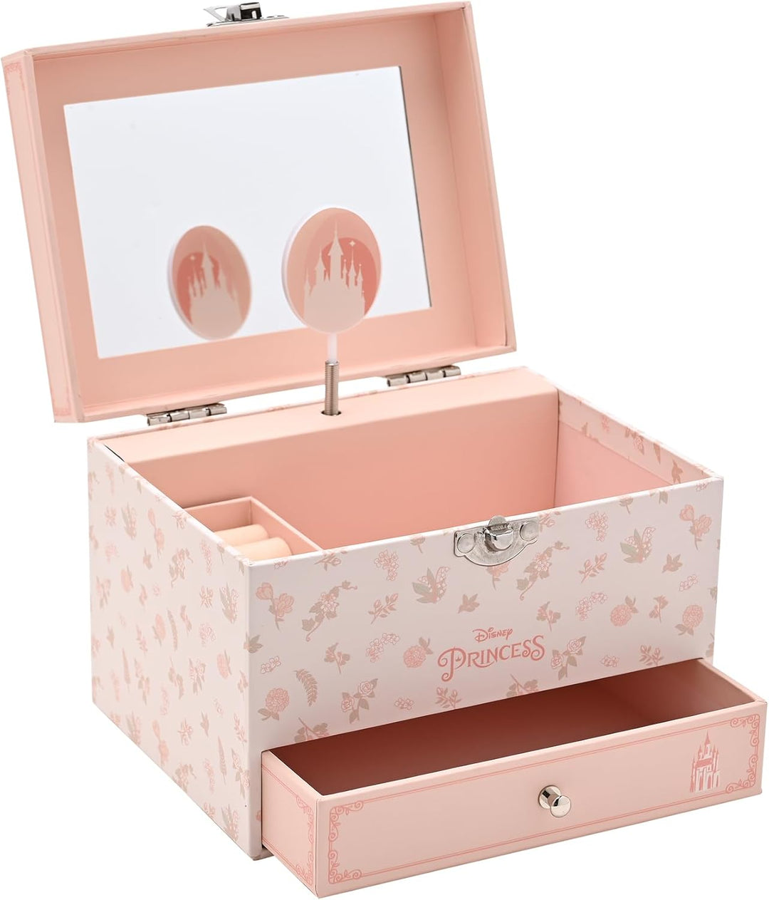 Widdop and Co Disney Princess Schmuckkästchen mit Musik, Pastellrosa, 15,5 x 11,5 x 11,5 cm, mit Spi