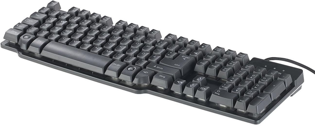 GeneralKeys LED Tastatur: Halbmechanische USB-Gaming-Tastatur, 7-farbig beleuchtet, wasserfest (Tast